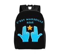 Sacs à dos Impression 3D personnalisée C’est Marseille Bebe pour garçons filles collège d’école cartable convient à un ordinateur portable de 15 pouces Loisirs en Plein Air Cadeaux de Vacances