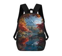 Sacs À Dos Imprimés En 3D Pour Enfants Autumnal Serenity with Snow-Capped Mountain Sacs À Dos Tendance Et Décontractés, Sacs De Voyage Mignons, Sacs À Dos Décontractés Pour Garçons Et Filles