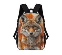 Sacs À Dos Imprimés En 3D Pour Enfants Coyote Portrait with Orange Splatter Background Sacs À Dos Tendance Et Décontractés, Sacs De Voyage Mignons, Sacs À Dos Décontractés Pour Garçons Et Filles