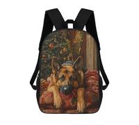 Sacs À Dos Imprimés En 3D Pour Enfants German Shepherd Christmas Portrait Holiday Dog Wall Art : Sac À Dos Scolaire Mignon Pour Garçons, Idéal Pour Les Activités De Plein Air Et Les Sorties Au Collèg
