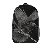 Sacs à dos imprimés en 3D pour enfants, motif Lame de Corbeau, sac à dos tendance et décontracté, sac de voyage mignon, sac à dos d'extérieur décontracté pour garçon et fille, 43 cm (17 pouces).