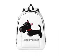 Sacs à dos j’aime mon Scottie toile pour garçons filles Scottish Terrier Chien Collège École voyage Sac de livre Convient à 15 pouces ordinateur portable Loisirs Cadeaux de vacances en plein air