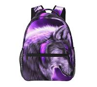 Sacs à dos légers pour l'escalade en plein air, la marche, le vélo, grande capacité, antivol, sac de transport polyvalent, Blue Universe Galaxy Magic Wolf In The Space Art Camping Outdoor Backpack