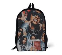 Sacs à dos Megan Thee Stallion Collage plusieurs produits sac d'école 17 pouces