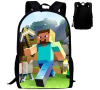 Sacs à Dos, Minnecraft Enfant Sacs Scolaires 3D Impression Sac à Dos Animé Thème Scolaires Cartables Étudiant Cartable Imperméable Léger Sac d'école Animé Sac Accessoire pour Enfants