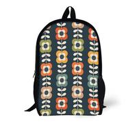Sacs à dos Mod Flowers dans des couleurs rétro sur sac d'école charbon de bois 17 pouces