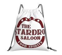 Sacs à dos multifonctions à cordon de serrage, sac de rangement pour livres, pour étudiants et voyageurs, The Stardrop Saloon Pub Stardew Valley Burgundy
