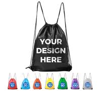 Sacs à dos personnalisés avec cordon de serrage, logo et texte personnalisés, sacs de sport noirs personnalisables en vrac pour les entreprises, les événements