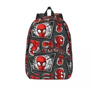 Sacs à dos personnalisés en toile avec motifs de têtes de Spider-Man pour hommes, femmes, écoliers, étudiants, cartable, compatible avec les ordinateurs portables de 15 pouces Noir