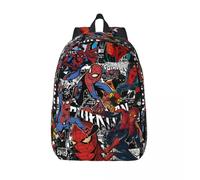 Sacs à dos personnalisés en toile Spider-Man pour femmes et hommes, cartable pour étudiants, compatible avec les ordinateurs portables de 15 pouces Noir