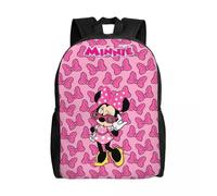 Sacs à dos personnalisés Mickey Mouse Minnie pour femmes et hommes, cartable tendance pour l'école et le collège Noir