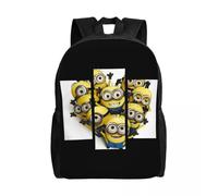 Sacs à dos personnalisés Minions, motif c?ur, pour hommes et femmes, pour écoliers, étudiants, compatibles avec les ordinateurs portables de 15 pouces Noir