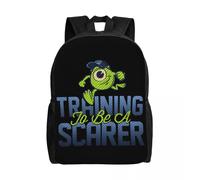 Sacs à dos personnalises Monsters University Mike Wazowski pour etudiants, cartable pour ordinateur portable de 15 pouces Noir