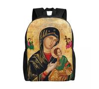 Sacs à dos personnalisés Notre-Dame du Perpétuel Secours pour hommes et femmes, sacs d'école catholiques romains avec impression de la Vierge Marie Noir