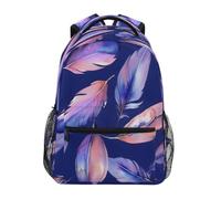 Sacs À Dos Plume Violette Sac À Dos À Bandoulière Quotidienne Polyvalent Cartable, Pour Voyages, Travail, Business