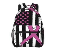 Sacs à dos pour adultes, motif drapeau de sensibilisation au cancer du sein, sac à dos pour ordinateur portable 15 pouces, sac de voyage léger pour hommes et femmes, cadeaux