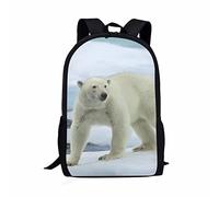 Sacs à dos pour enfants de 43,2 cm pour filles et garçons, mignons et légers, sacs d'école primaire, sacs à livres pour la maternelle, imprimé ours polaire, ours polaire, taille unique