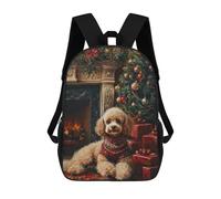 Sacs À Dos Pour Enfants Imprimés En 3D Poodle Christmas Portrait Poodle in Holiday Scene Sacs D'école Pour Enfants Garçons Et Filles, Sacs De Voyage, Sacs À Livres Pour L'école Ou Les Voyages 17inch