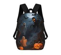 Sacs À Dos Pour Enfants Imprimés En 3D Spooky Halloween Night with Ghosts And Pumpkins Sacs D'école Pour Enfants Garçons Et Filles, Sacs De Voyage, Sacs À Livres Pour L'école Ou Les Voyages 17inch