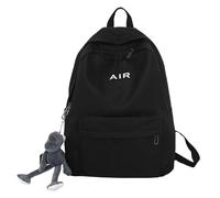 Sacs à dos pour enfants Jeunes Sac à dos étudiant Sac à dos simple de grande capacité et pendentif mignon Sacs à dos Hommes Vintage, Noir , taille unique