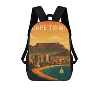 Sacs À Dos Pour Enfants, Sacs D'école, Cartables, Sacs De Voyage, Sacs À Livres, Imprimés En 3D Cape Town Travel Poster South Africa - Table Mountain And Ocean Breeze Sac À Dos Pour Enfants, Garçons E