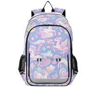 Sacs à dos pour filles de 8 à 12 ans : sac à livres léger pour l'école secondaire dans des couleurs assorties - Licornes arc-en-ciel violettes