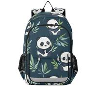 Sacs à dos pour garçons de 8 à 12 ans : sacs à livres modernes pour le collège dans des couleurs assorties - pandas mignons feuilles vertes