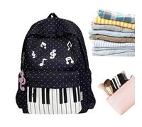 Sacs À Dos Pour Les Filles Imperméable Grande Capacité Motif Pois Piano | Sacoche Fantaisiste À Notes De Musique Pour Étudiants Trajets Quotidiens Et Voyages