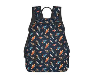 Sacs à dos pour ordinateur portable, motif dessin animé, vaisseaux spatiaux colorés, étoiles, sac à dos de voyage, sac de sport, sac à bandoulière léger, grands sacs de travail avec plusieurs poches p