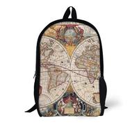 Sacs à dos Sac d'école 17 pouces Carte du Vieux Monde