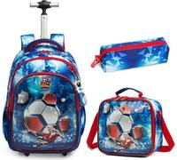 Sacs à dos scolaires 3 pièces pour enfants, sacs d'école enfants Rolling Backpack pour filles avec des roues, Trolley Wheeled Sacs à dos pour garçons, Style 7