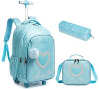 Sacs à dos scolaires 3 pièces pour enfants, sacs d'école enfants Rolling Backpack pour filles avec des roues, Trolley Wheeled Sacs à dos pour garçons, Style 11