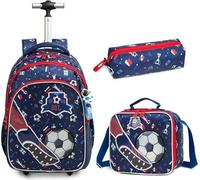 Sacs à dos scolaires 3 pièces pour enfants, sacs d'école enfants Rolling Backpack pour filles avec des roues, Trolley Wheeled Sacs à dos pour garçons, Style 6