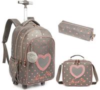 Sacs à dos scolaires 3 pièces pour enfants, sacs d'école enfants Rolling Backpack pour filles avec des roues, Trolley Wheeled Sacs à dos pour garçons, Style 9
