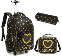 Sacs à dos scolaires 3 pièces pour enfants, sacs d'école enfants Rolling Backpack pour filles avec des roues, Trolley Wheeled Sacs à dos pour garçons, Style 10