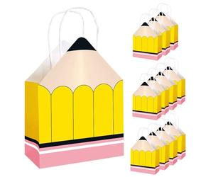 Sacs à dos scolaires - Lot de 12 sacs en papier pour enseignants Retour à l'école | Boîtes avec poignée pour semaine de remerciement, éducation des, carnet calculatrice pour garçons et filles