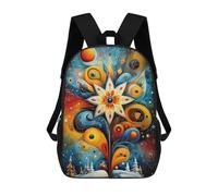 Sacs À Dos Scolaires Pour Enfants, Imprimés En 3D, Jolis Sacs De Voyage Celestial Snowflower - Abstract Christmas Star Art Sacs À Dos Décontractés Pour Enfants, Pour Filles Et Femmes 17inch