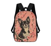 Sacs À Dos Scolaires Pour Enfants, Imprimés En 3D, Jolis Sacs De Voyage Chihuahua in Cherry Blossoms Dog And Blossoms Wall Art Sacs À Dos Décontractés Pour Enfants, Pour Filles Et Femmes 17inch
