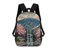 Sacs À Dos Scolaires Pour Enfants, Imprimés En 3D, Jolis Sacs De Voyage Mount Fuji And Cherry Blossoms Sakura Japan Landscape Sacs À Dos Décontractés Pour Enfants, Pour Filles Et Femmes 17inch