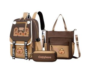 Sacs à dos Scolaires Pour Filles | Adorable Sac À Dos Capybara Du Lycée Junior - Sac Léger Avec Sac À Messagers Et Un Cas Pour Pour Les Garçons, B, riferimento alla descrizione