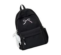 Sacs à dos style japonais, nœuds, école, grande capacité, sacs à dos décontractés, sac de voyage, sac à dos universitaire, sac d'école pour étudiants, Noir