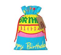 Sacs à dragées avec cordon de serrage avec imprimé ballon « Happy Birthday », sacs de vacances, sacs à friandises, sacs à friandises de Noël