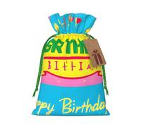 Sacs à dragées avec cordon de serrage avec imprimé ballon « Happy Birthday », sacs de vacances, sacs à friandises, sacs à friandises de Noël
