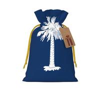 Sacs à dragées avec cordon de serrage imprimé drapeau de la Caroline du Sud, S Pochettes de vacances, sacs à friandises, sacs à friandises de Noël