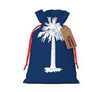 Sacs à dragées avec cordon de serrage imprimé drapeau de la Caroline du Sud, sacs de vacances, sacs à friandises, sacs à friandises de Noël