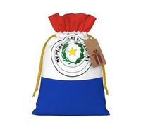 Sacs à dragées avec cordon de serrage imprimé drapeau du Paraguay, S pochettes de vacances, sacs à friandises, sacs à friandises de Noël