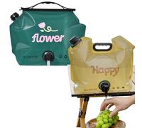 Sacs à eau pour camping | Porte-eau de 8 L, 2 récipients portables réutilisables entièrement ouverts et faciles à nettoyer pour la randonnée, la plage, les voyages, la survie en plein air