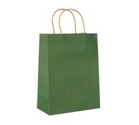 Sacs à emporter en papier Kraft, 20 paquets, fourre-tout robustes de 180g for magasin de vêtements, vêtements, Boutique, emballage promotionnel Emballages de cadeaux(Groen)