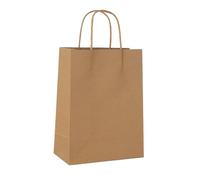 Sacs à emporter en papier Kraft, 20 paquets, fourre-tout robustes de 180g for magasin vêtements, Boutique, emballage promotionnel(Brown)