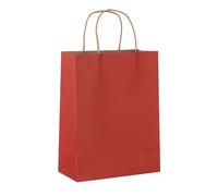 Sacs à emporter en papier Kraft, 20 paquets, fourre-tout robustes de 180g for magasin vêtements, Boutique, emballage promotionnel(Rot)